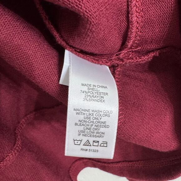 1.STATE Maroon Red Boat Neck Tie Back Long Sleeve Top Size Large - Picture 6 of 7